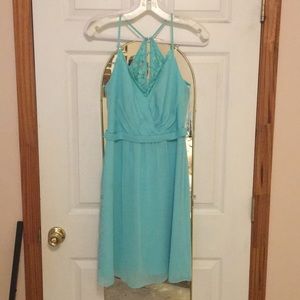 Davids Bridal Short Bridesmaid Dress in Spa
